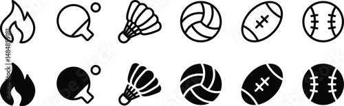 Sport icon pack, representing various athletic activities, competition, and physical fitness
