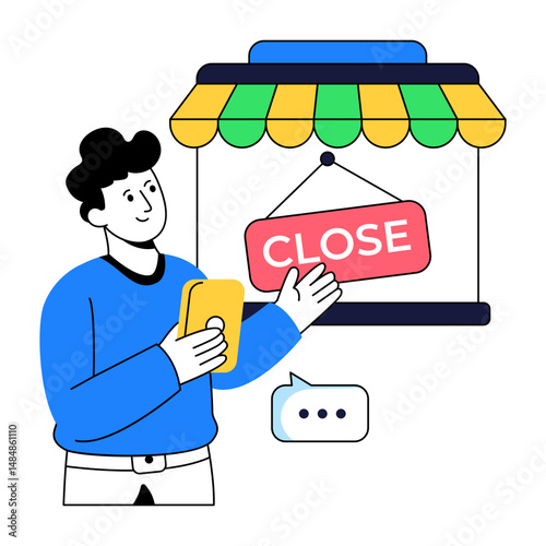 Perfect design illustration of close shop