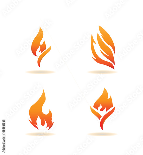 Set Icon Flames full color