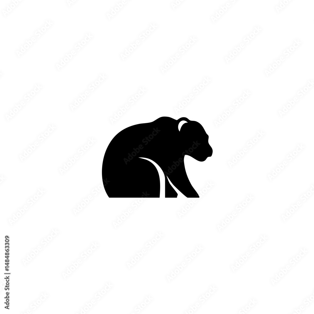 Obraz premium Big bear or Grizzly. Hand drawn vector illustration. Vintage image of a wild animal.