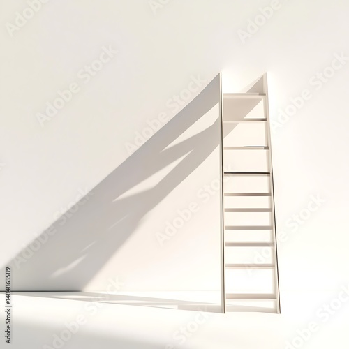 **Ladder Ascending Through Strategic Development Stages Minimalist Design, Soft Shadows. --S 50 --V 6.1 --Raw** - @Darya (Relaxed)