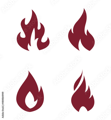 Set Icon Flames full color