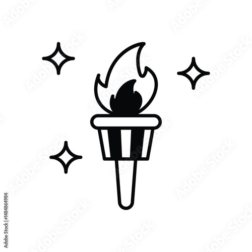 Olympic Flame icon vector stock illustration