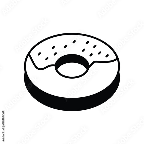 Doughnut icon vector stock illustration
