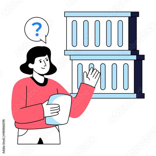 An illustration design of cargo inspection