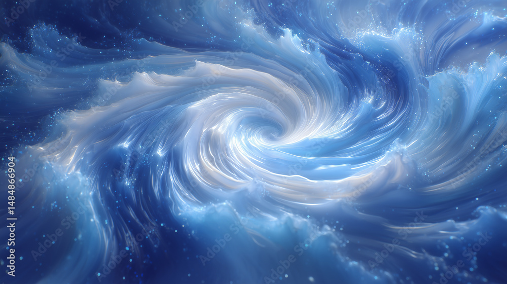 Obraz premium Abstract blue and white wave background, blue abstract waves, blue abstract background with wavy lines, light gray and dark sky-blue, flowing fabric style, light indigo and gold, silk material, 