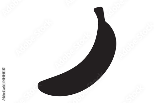 Simple black silhouette of a banana.