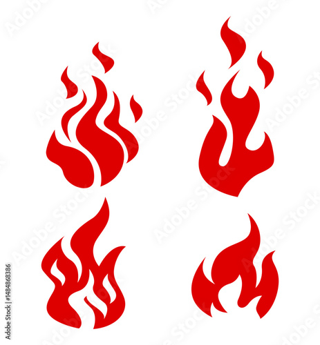 Set Icon Flames full color
