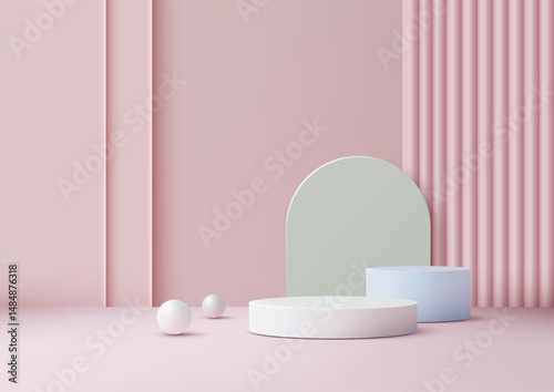 pastel pink minimalist 3d s...