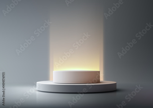 minimalist white 3d podium ...