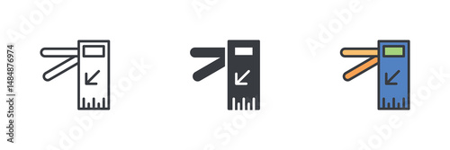 Ticket barrier different style icon set