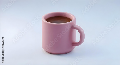 Isometric 3D Icon of Mug on White Background