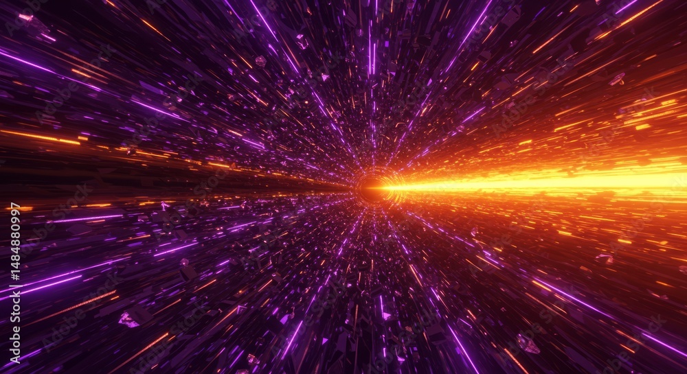 Naklejka premium Abstract tunnel with vibrant, energetic lines