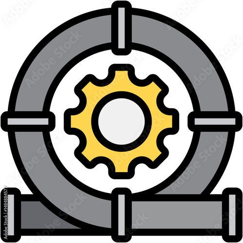 Deployment Pipeline Colour Icon Vector Illustration
