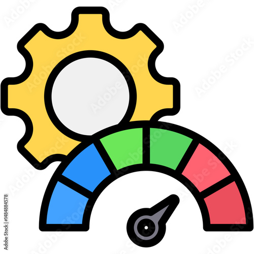 Performance Optimization Colour Icon Vector Illustration