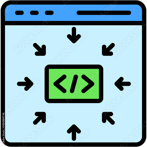 Git Integration Colour Icon Vector Illustration