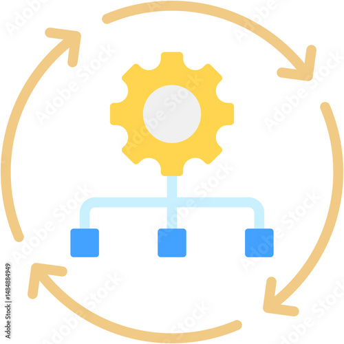 Infrastructure Automation Fill Icon Vector Illusrtation