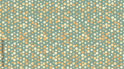 Abstract pastel dot pattern.  Seamless design with soft color palette ideal for website backgrounds, textile prints, or playful branding.  Evokes feelings of calm and gentle energy.