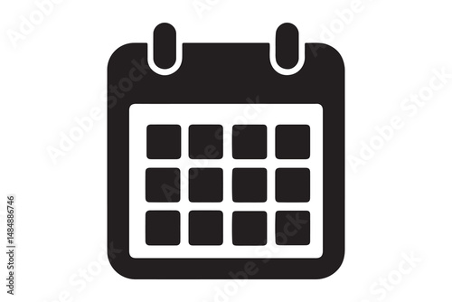 Simple black and white calendar icon.