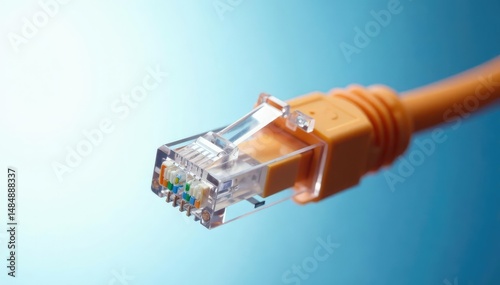Close up of single wired ethernet cable isolated , online, technology, cable