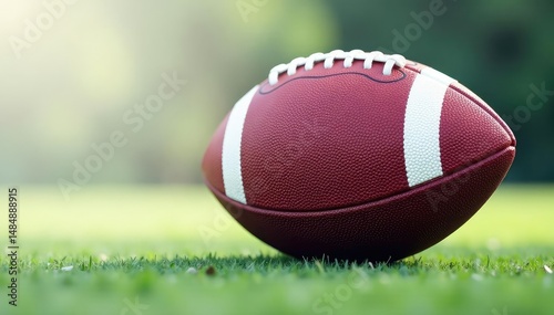 Close-up view of an American football on white , fall, game day