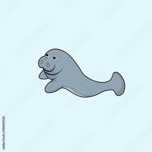 Animal Cute Cartoon Manatee