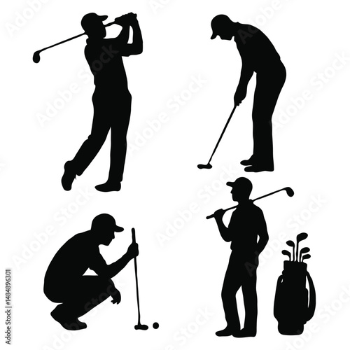 golf player silhouettes 