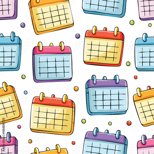 calend Vector Illustration with Seamless Pattern Design