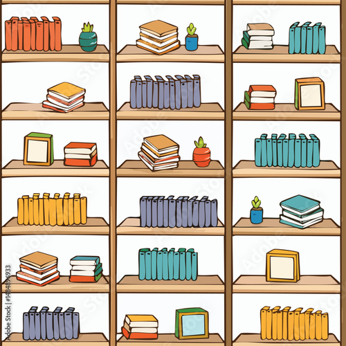shelf Vector Illustration with Seamless Pattern Design
