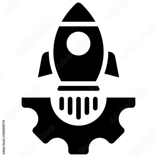 Release Management Solid Icon Vector Illustration