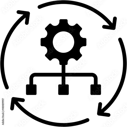 Infrastructure Automation Solid Icon Vector Illustration