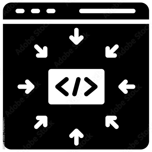 Git Integration Solid Icon Vector Illustration