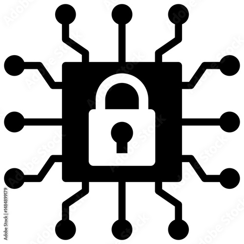 Infrastructure Security Solid Icon Vector Illustration