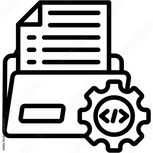 Log Management Lineal Icon Vector Illustration