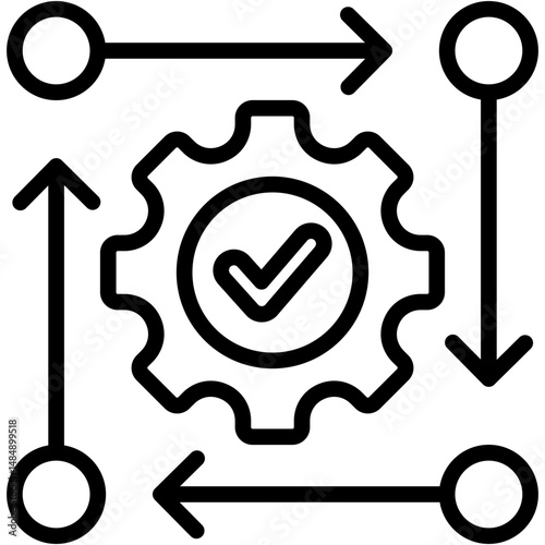 Dependency Management Lineal Icon Vector Illustration