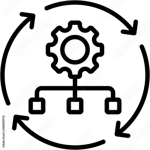 Infrastructure Automation Lineal Icon Vector Illustration