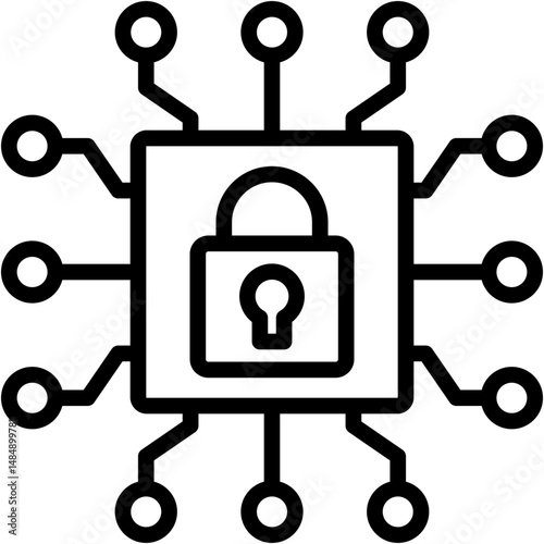 Infrastructure Security Lineal Icon Vector Illustration
