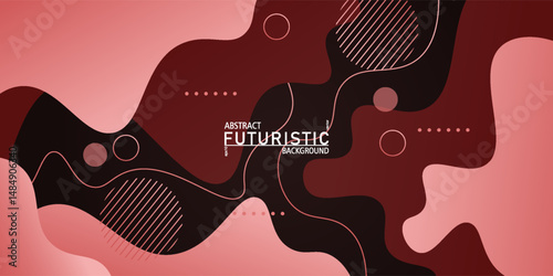 Abstract red geometric wave gradient background with 3d look and simple pattern. Cool and luxury design. Vector eps10