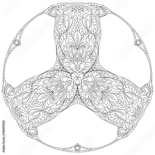 vector Mandala art. Abstract pattern. Vintage decorative asian, islam, indian, arabic, turkish, aztec elements. Coloring page template for background, invitation, birthday, wedding cards, wallpaper. B