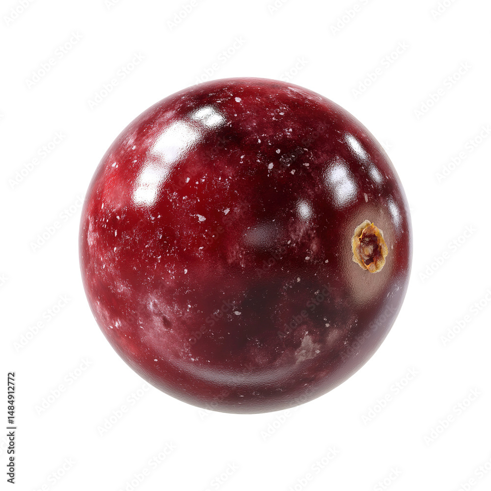Fototapeta premium Single Red Cranberry Isolated on white background