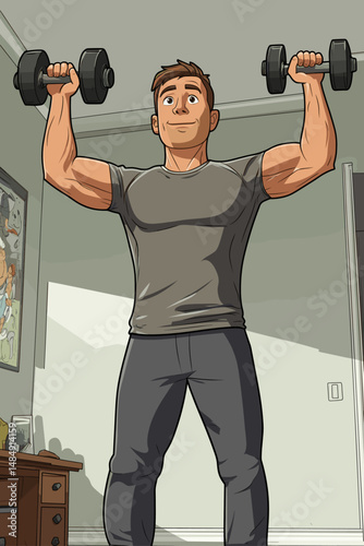 Energetic Workout Session in a Bright Living Room