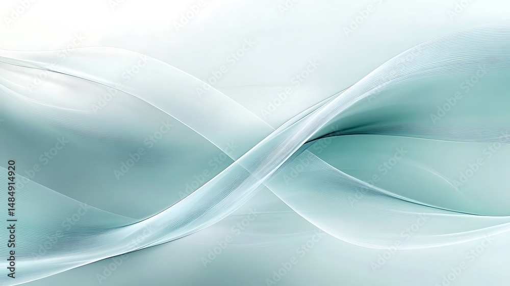Fototapeta premium Abstract teal waves flowing