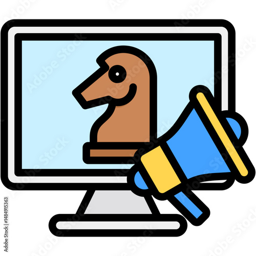 Marketing Strategy Colour Icon Vector Illustration