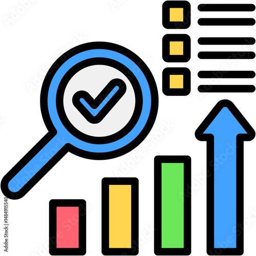 Competitor Analysis Colour Icon Vector Illustration