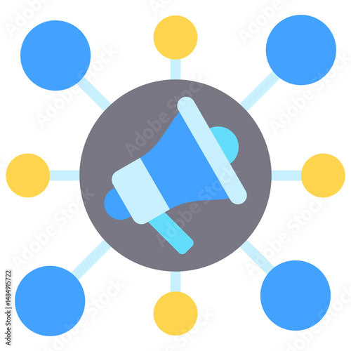 Digital Advertising Fill Icon Vector Illusrtation