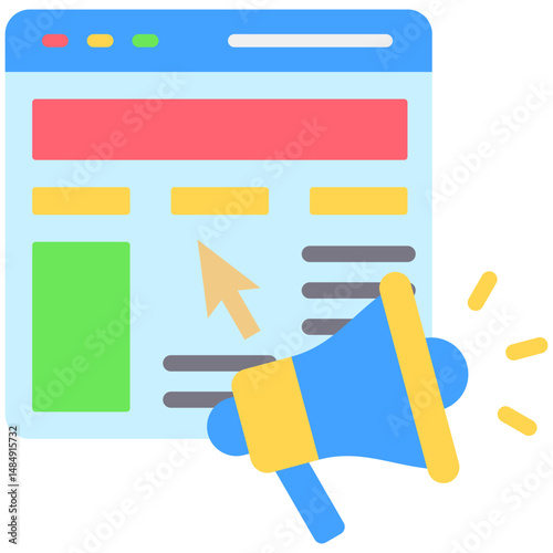 Content Marketing Fill Icon Vector Illusrtation