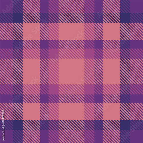 Outfit check vector plaid, close up texture background tartan. Sexual textile pattern seamless fabric in red and violet colors.
