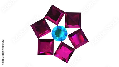 Princess Cut Diamond Spins with Sparkle amidst round diamond stones