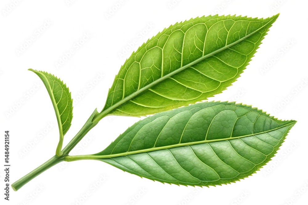 Fototapeta premium green leaf isolated on white