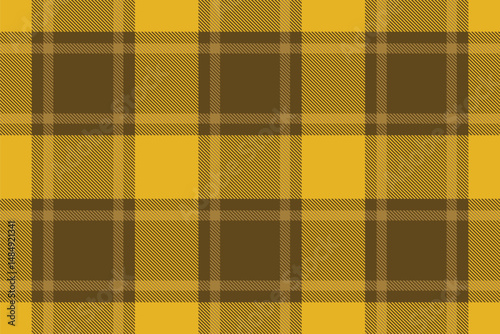 Elegance tartan check background, line vector fabric texture. Complexity textile plaid seamless pattern in amber color.